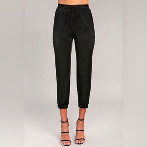 Satin stretch waistband joggers